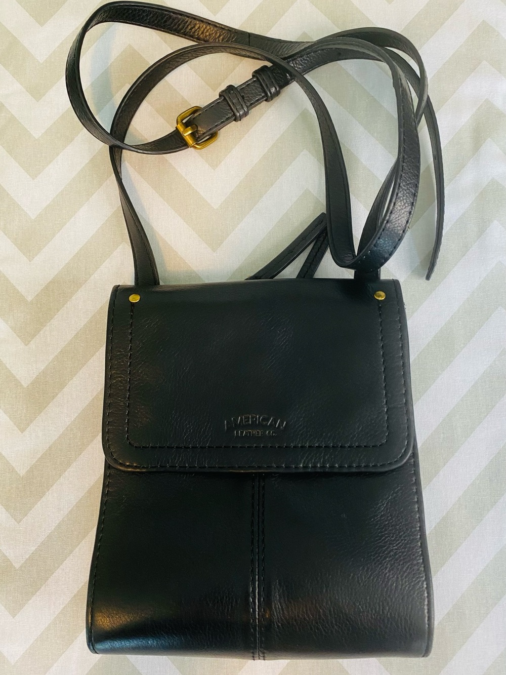 American Leather Co. Black Leather Crossbody Bag